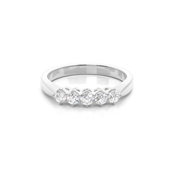 6 Prong Setting Plain Five Stone Ring