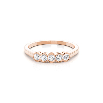Rose Gold 5 Stone Diamond Rings