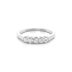 Semi Bezel Setting Plain Five Stone Ring