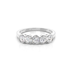 Semi Bezel Setting Plain Five Stone Ring