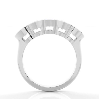 Semi Bezel Setting Plain Five Stone Ring