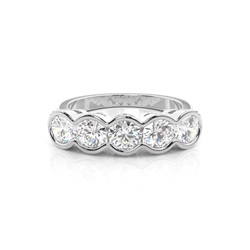 Semi Bezel Setting Plain Five Stone Ring