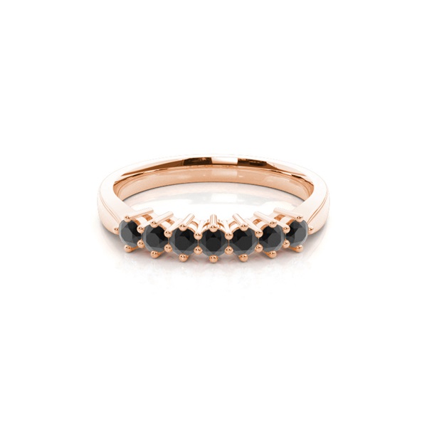 Round Black Diamond Seven Stone Ring