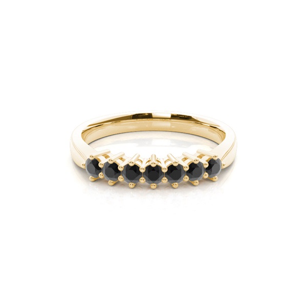 Round Black Diamond Seven Stone Ring