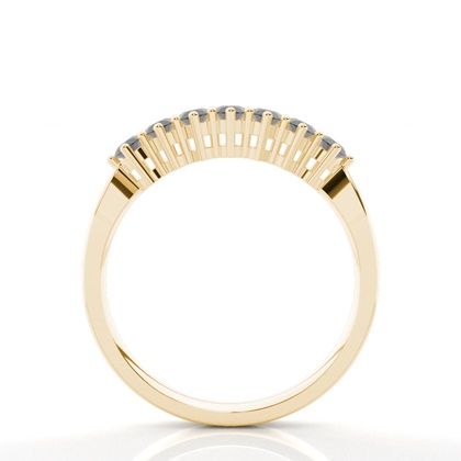 Ring mit sieben Steinen und rundem schwarzen Diamanten