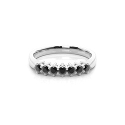 Round Black Diamond Seven Stone Ring