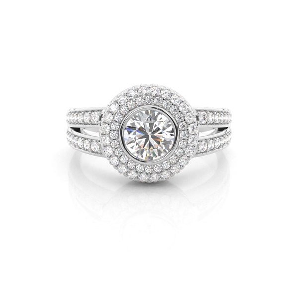 White Gold Halo Diamond Engagement Ring