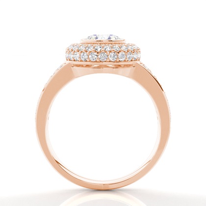 Rotgold Halo Verlobungsringe
