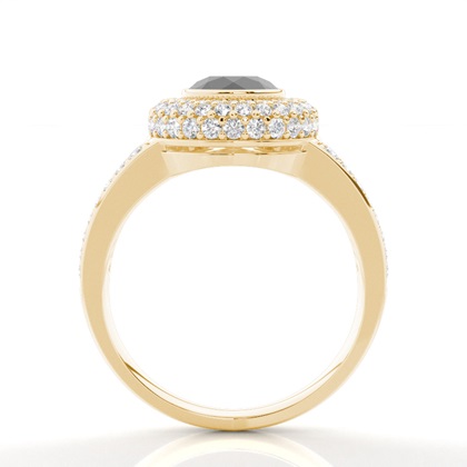 Gelbgold Schwarze Diamanten Verlobungsringe