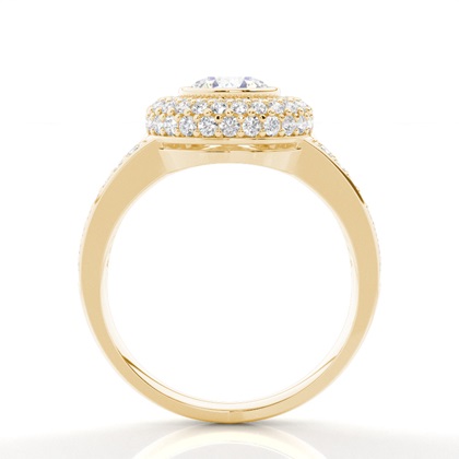 Gelbgold Halo Verlobungsringe