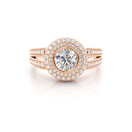 Rotgold Halo Verlobungsringe