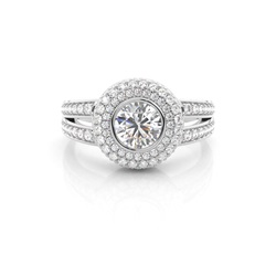 White Gold Halo Diamond Engagement Ring