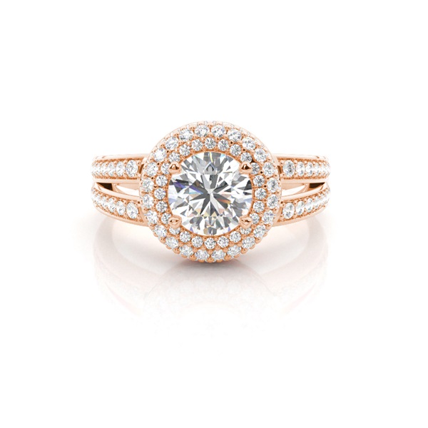 Multi Diamant Verlobungsring in einer Krappenfassung mit Schulter Diamanten