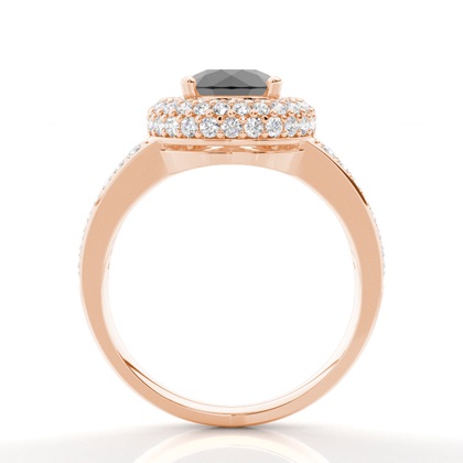 Rotgold Schwarze Diamanten Verlobungsringe