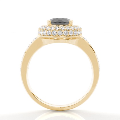 Yellow Gold Black Diamond Engagement Rings