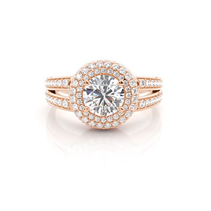 Rotgold Halo Verlobungsringe