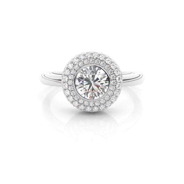 White Gold Halo Diamond Engagement Ring