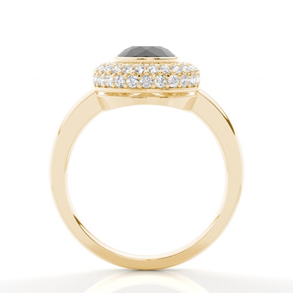 Yellow Gold Black Diamond Engagement Rings