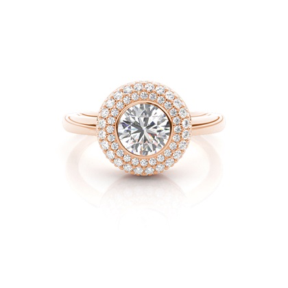 Rose Gold Halo Diamond Engagement Rings