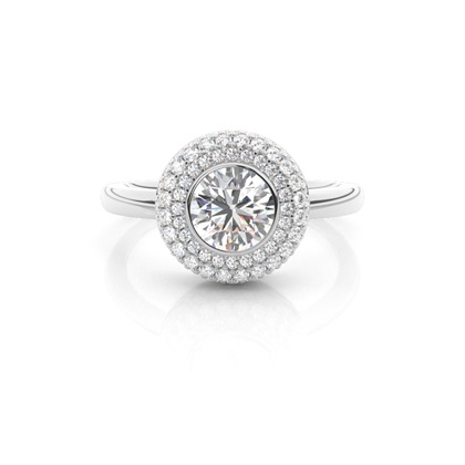                                          White Gold Halo Diamond Engagement Ring