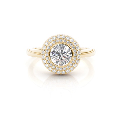 Yellow Gold Halo Engagement Rings