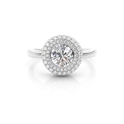 White Gold Halo Diamond Engagement Ring
