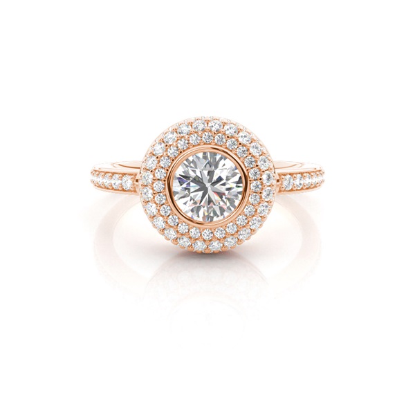 Rose Gold Halo Diamond Engagement Ring
