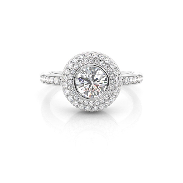 Rose Gold Halo Diamond Engagement Ring