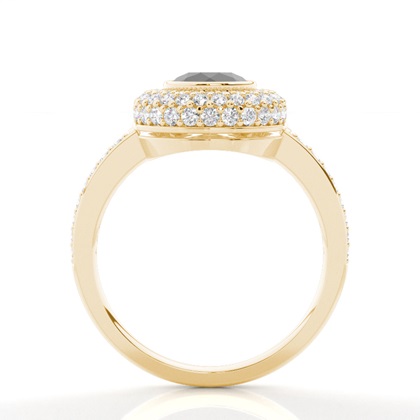 Gelbgold Schwarze Diamanten Verlobungsringe