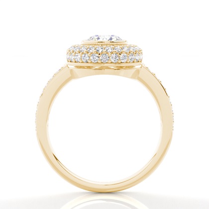 4.00 Carat Yellow Gold Halo Engagement Rings