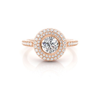 Rose Gold Halo Diamond Engagement Ring