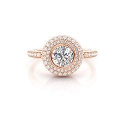 Rose Gold Halo Diamond Engagement Ring