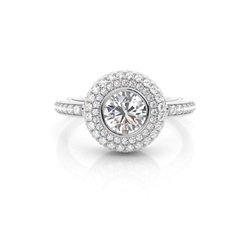 Rose Gold Halo Diamond Engagement Ring