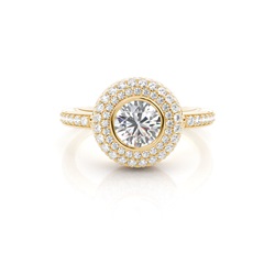 Rose Gold Halo Diamond Engagement Ring