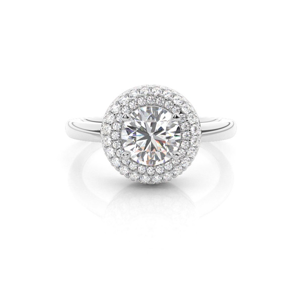 White Gold Halo Diamond Engagement Ring