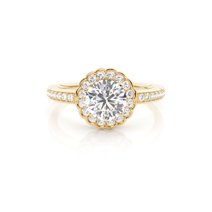 Yellow Gold Halo Engagement Rings
