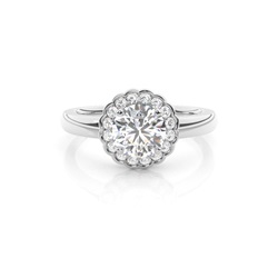 Anello Di Fidanzamento Con Diamante Halo In Oro Bianco