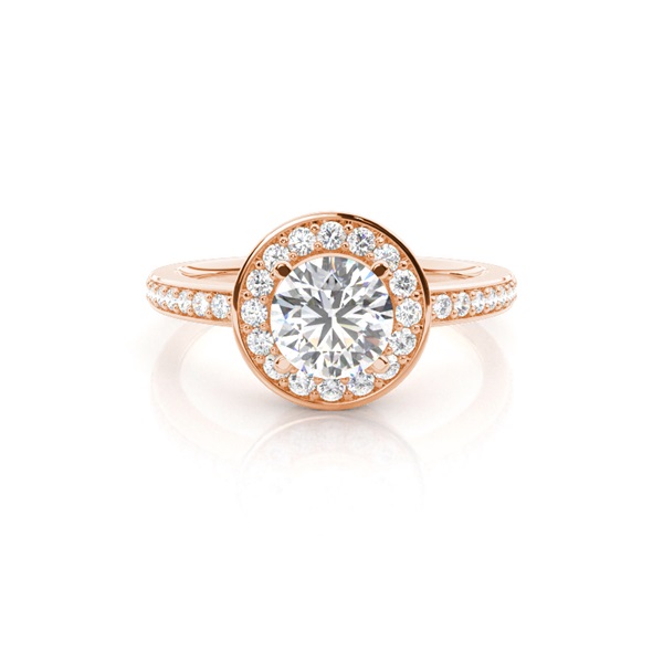 White Gold Halo Diamond Engagement Ring