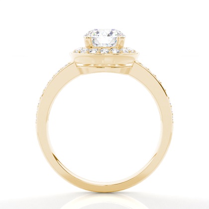 4.00 Carat Yellow Gold Halo Engagement Rings