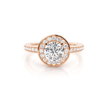 4.00 Carat Rose Gold Halo Engagement Rings