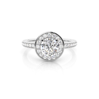 Round Diamond Halo Diamond Engagement Rings