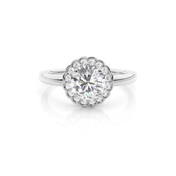 White Gold Halo Diamond Engagement Ring