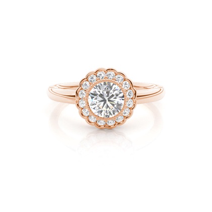 Rose Gold Halo Diamond Engagement Rings