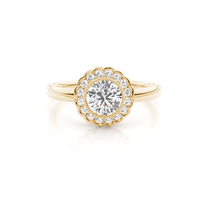Round Diamond Halo Engagement Rings