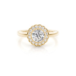 Yellow Gold Halo Diamond Engagement Ring