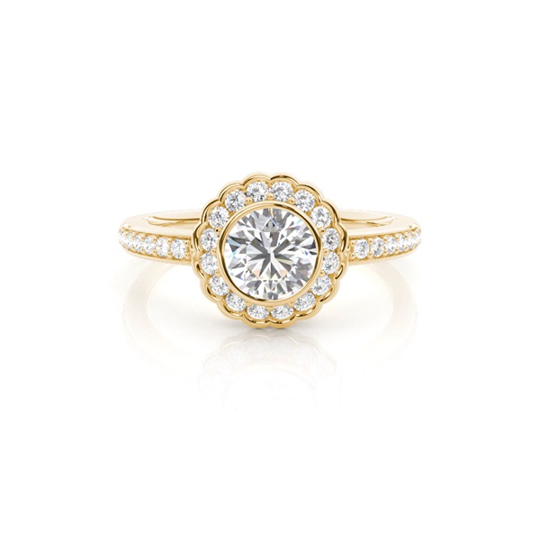 White Gold Halo Diamond Engagement Ring