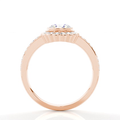 Rose Gold Halo Diamond Engagement Rings