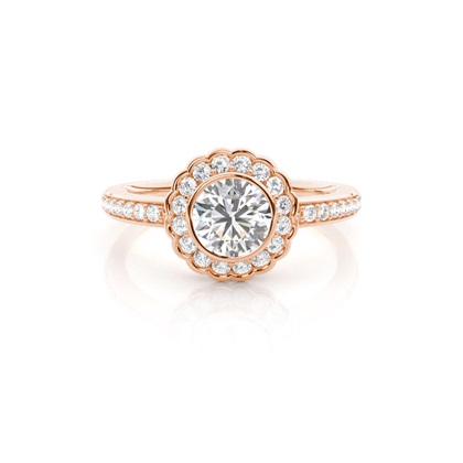 Rose Gold Halo Diamond Engagement Rings