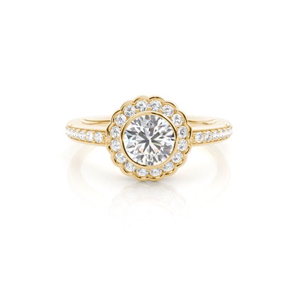 Yellow Gold Halo Engagement Rings