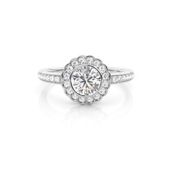 Multi Diamant Verlobungsring in einer Zargenfassung mit Schulter Diamanten